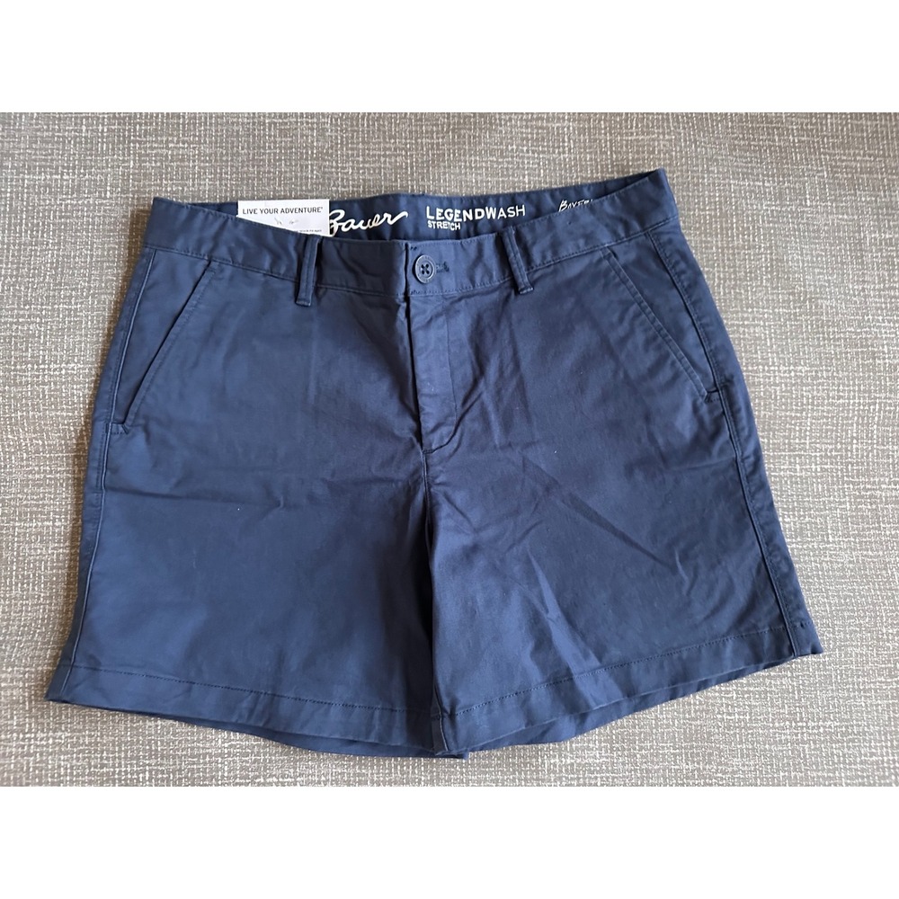 Eddie Bauer Legendwash Stretch Willit Shorts Navy Blue Boyfriend Mid-Rise Sz 4
